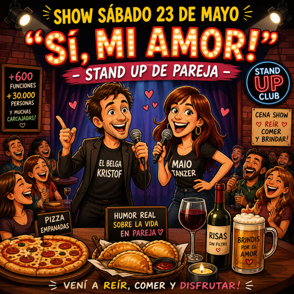 Show sábado 23 de mayo: “Si, Mi Amor!” - Stand Up de Pareja en Recoleta 1 Show sábado 23 de mayo